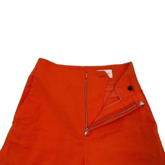 United Arrows Linen Blend Straight Leg Trouser Pants Colorful Orange size 24 - Picture 2 of 9